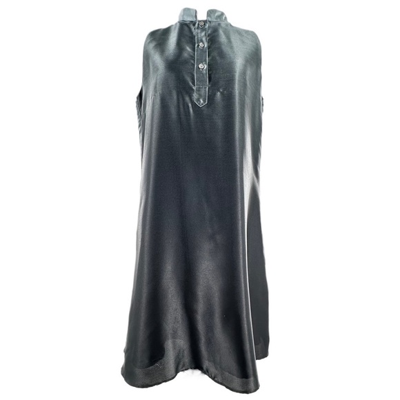 Eileen Fisher Dresses & Skirts - Eileen Fisher dress size SP greenish gray 100% silk button down resortwear
